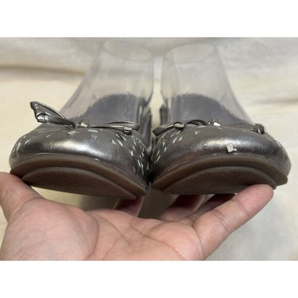 VIONIC Silver Ballet Flats Perforated Leather Comfort Shoes Orthotic Sz 7 - Picture 3 of 10